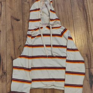 Striped Crop Top Hoodie